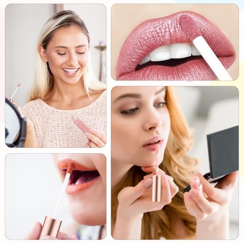 20 Pcs 10ml Refillable Lip Gloss Tubes with Wand - Rose Gold Travel Set