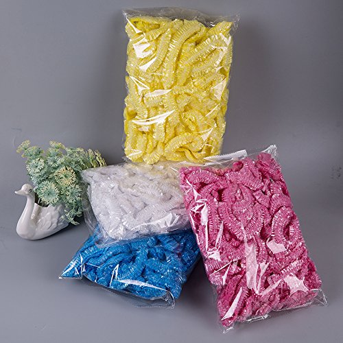 Pink Disposable Elastic Shower Caps 100Pcs for Spa, Hotel & Home Use