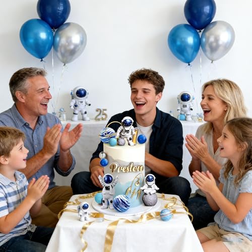Astronaut Space Cake Toppers for Birthday Party Decorations