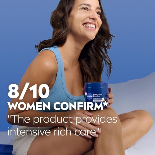 NIVEA Essentially Enriched Body Cream 13.5 Oz with Hyaluronic Acid & Almond Oil