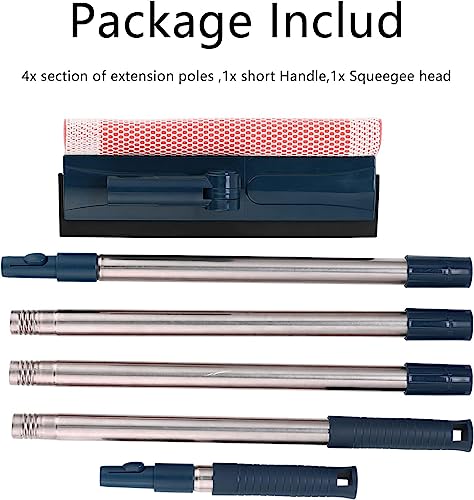 2-in-1 Window Squeegee with 56" Stainless Steel Handle