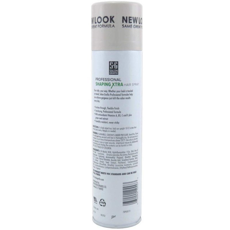 Salon Grafix Shaping Hair Spray - Brushable and Freshly Scented Hairspray for Women and Men - Professional Quality Result - Extra Super Hold - 2 pc