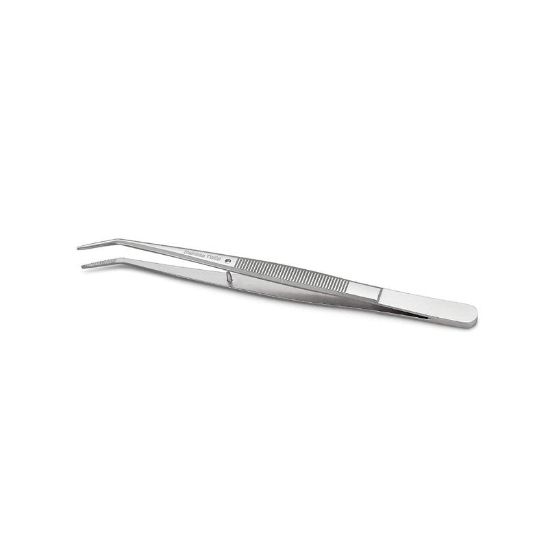 Stainless Steel Tweezers, with Curved Serrated Tip Multipurpose Sewing Machine Tweezers Forceps for Craft Repairing (2 Pcs set)