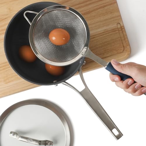 Calphalon Edge Stainless Steel Strainer with Rubber Handle