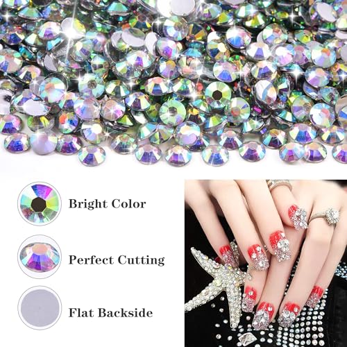 5000pcs 6mm Crystal AB Flatback Resin Rhinestones for DIY Crafts