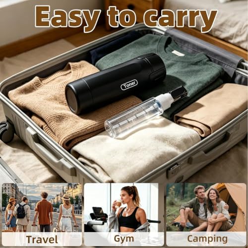JQFORUIH 4-in-1 Travel Dispenser Bottle Set Black – Leakproof Refillable Toiletries Containers, TSA Approved