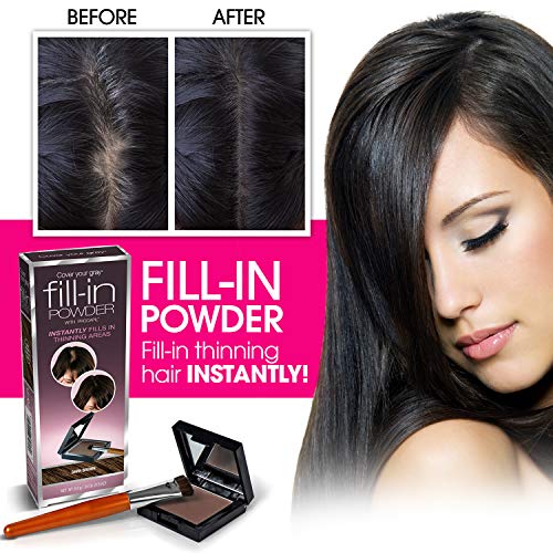 Cover Your Gray Fill-In Powder for Thinning Hair - Black (Pack of 3)