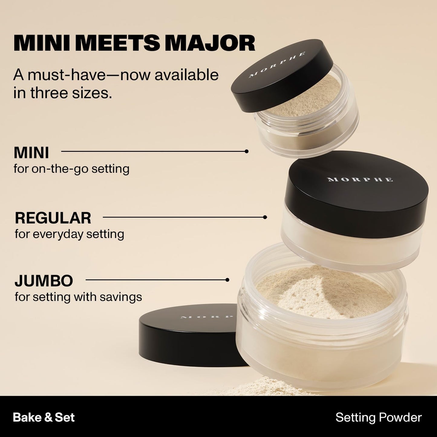 Morphe Bake & Set Brightening Setting Powder - Lightweight, Talc-Free, Loose Powder for Face Makeup with a Soft, Natural Finish - Minimizes Shine for Up to 24HR - Brightening Pink (0.09 oz)