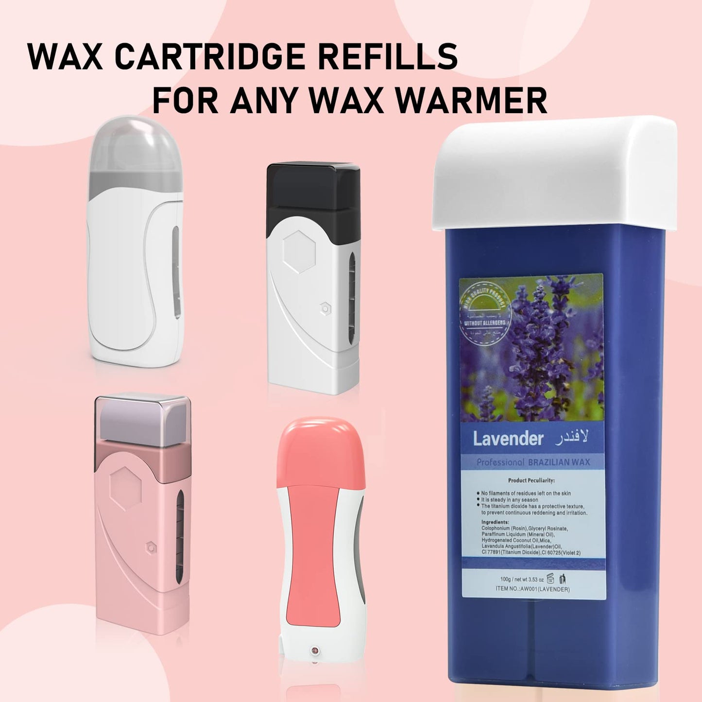 Roll on Wax Warmer Kit for Sensitive Skin - Roller Waxing Kit for Women & Men (Lavender)