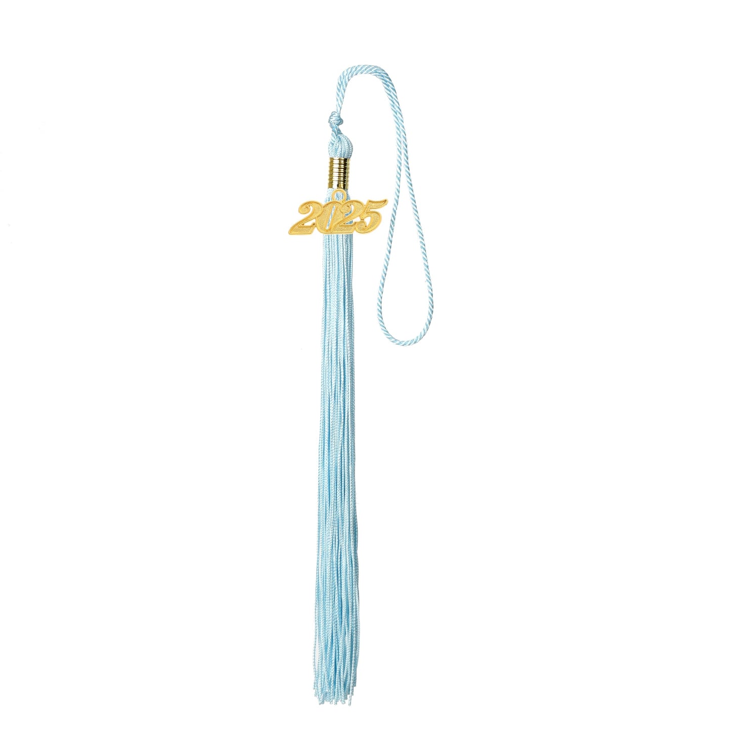 FtyFty Unisex Adult Matte Graduation Cap with Tassel Year Charm (Sky Blue)