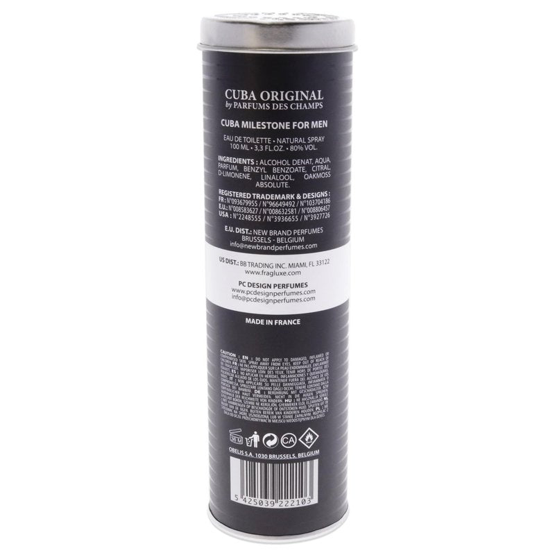 Cuba Milestone for Men Eau de Toilette Spray, 3.3 Ounce