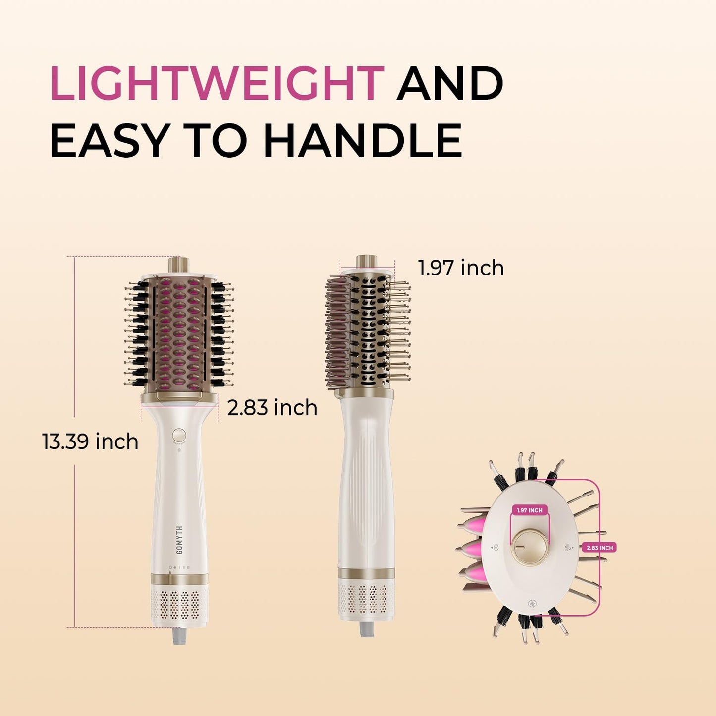 GOMYTH 5-in-1 Blow Dryer Brush with Heated Comb