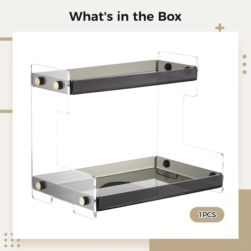 2-Tier Bathroom Counter Organizer - Makeup & Skincare Storage Rack | Ideal for Cosmetics, Perfume, Jewelry