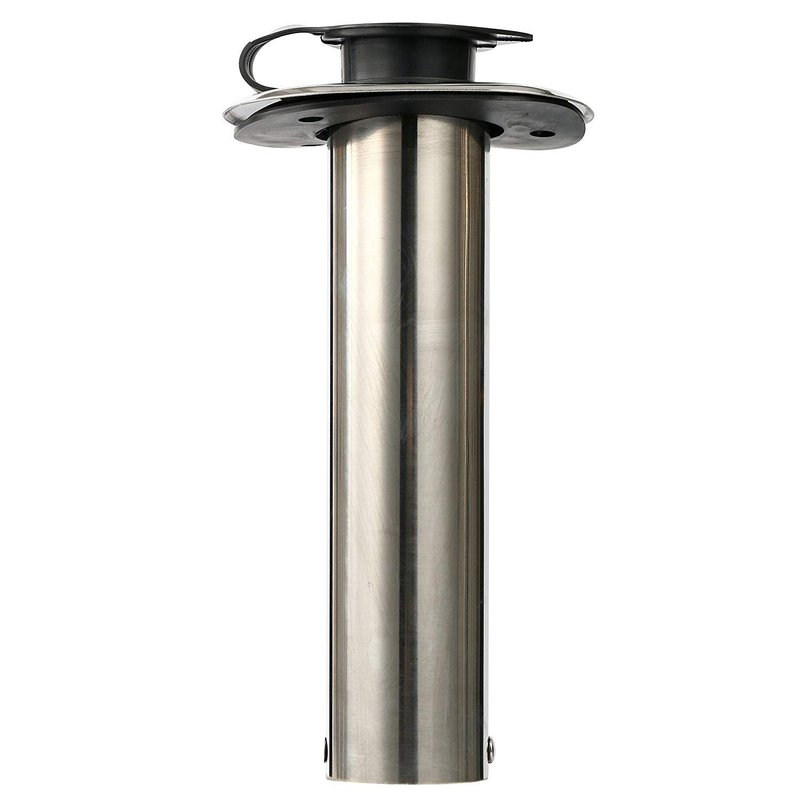 Amarine Made 4 Pack of Stainless Steel Flush Mount Rod Holders with Rubber Cap, Liner, Gasket (90 Degree Rod Holders)