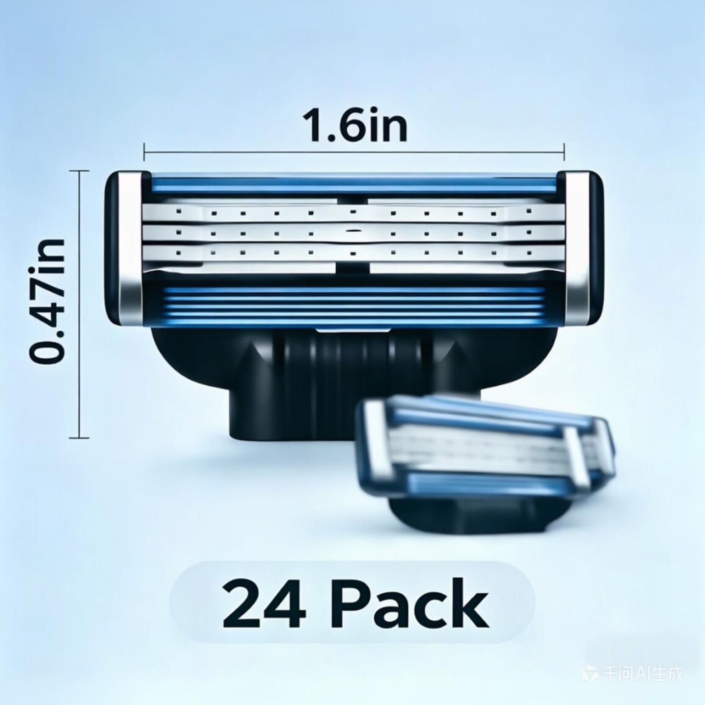 Razor Refills for Men, 24 Count Compatible With Mach3 Razor Blade Refills, Triple-layer Manual Compatible with Mach 3 Razor Blades Refills Pack