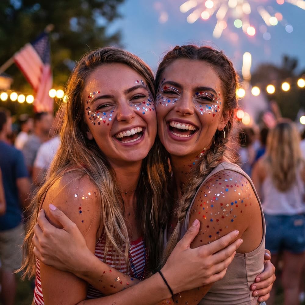 Patriotic Body Glitter Stick - Red, White & Blue Sparkle for Face and Hair | Perfect for Independence Day Celebrations
