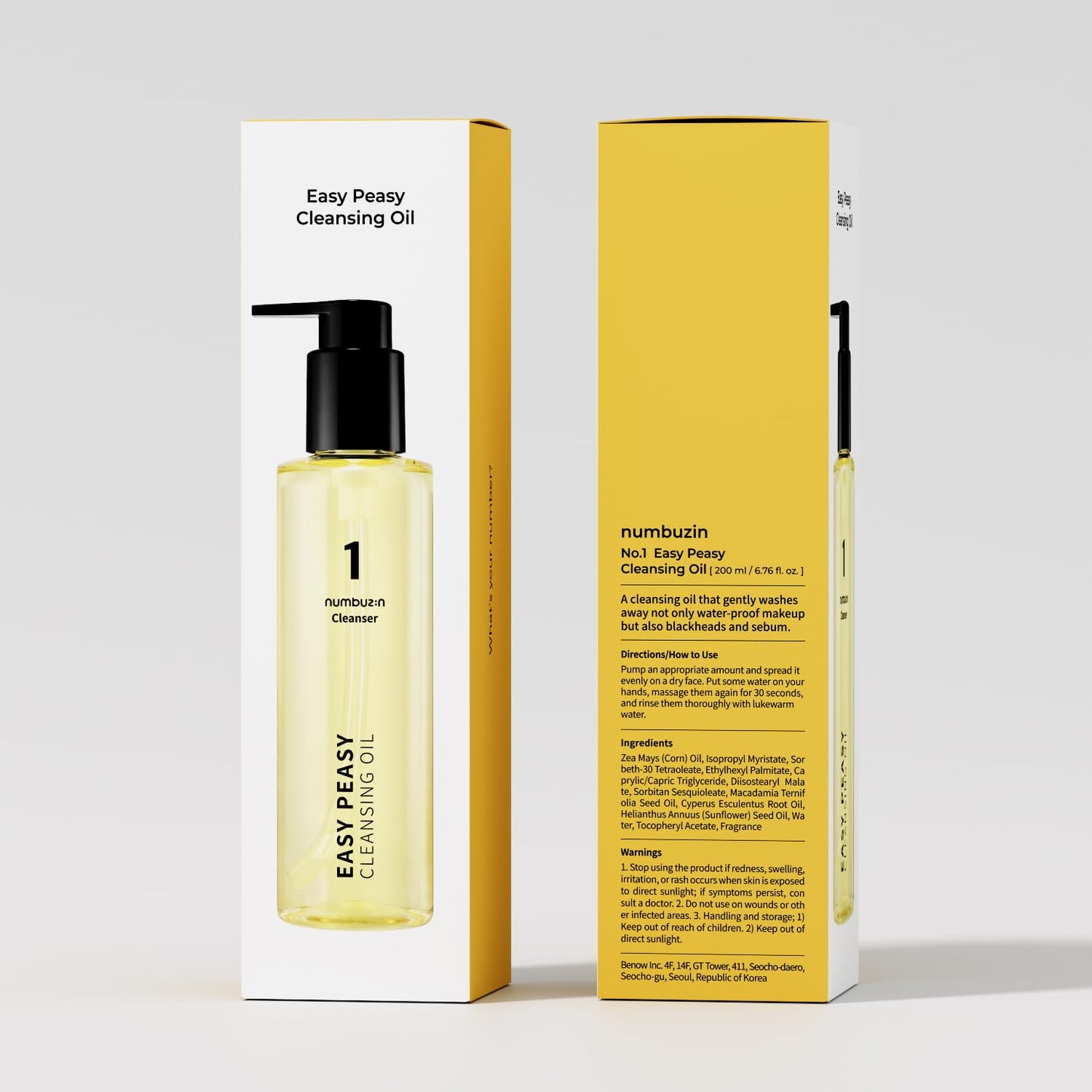 Numbuzin Cleansing Oil - Lightweight Makeup Remover & Facial Cleanser | Fragrance-Free, 6.76 fl oz