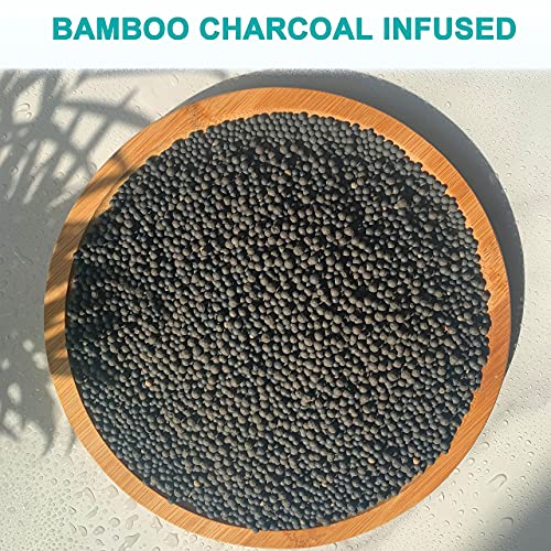 Charcoal Fiber Exfoliating Back Scrubber with Long Handle – 18in Shower Loofah