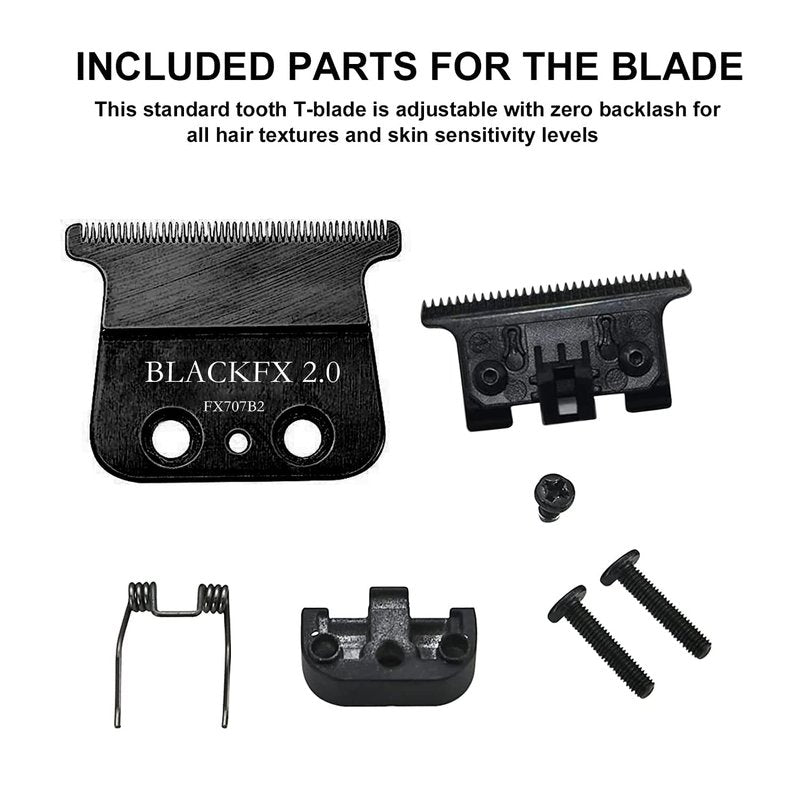 FX707ZB2 Replacement Blades Compatible with BaBylissPRO FX787 & FX726 Trimmers, for Outlining Hair Trimmers (FX787) and Trimmers (FX726) - black,3pcs