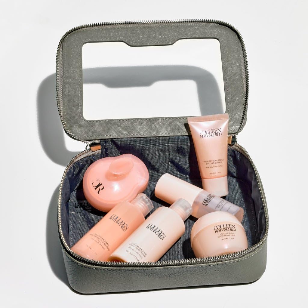 Colleen Rothschild Quench & Shine Travel Essentials Set - 7-Piece Hair Care Kit for On-the-Go Use