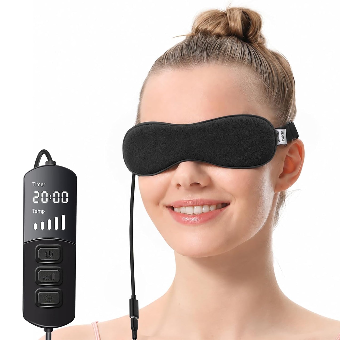 Heated Eye Mask for Dry Eyes - Warm Flaxseed Compress for MGD & Eye Treatment | Blue