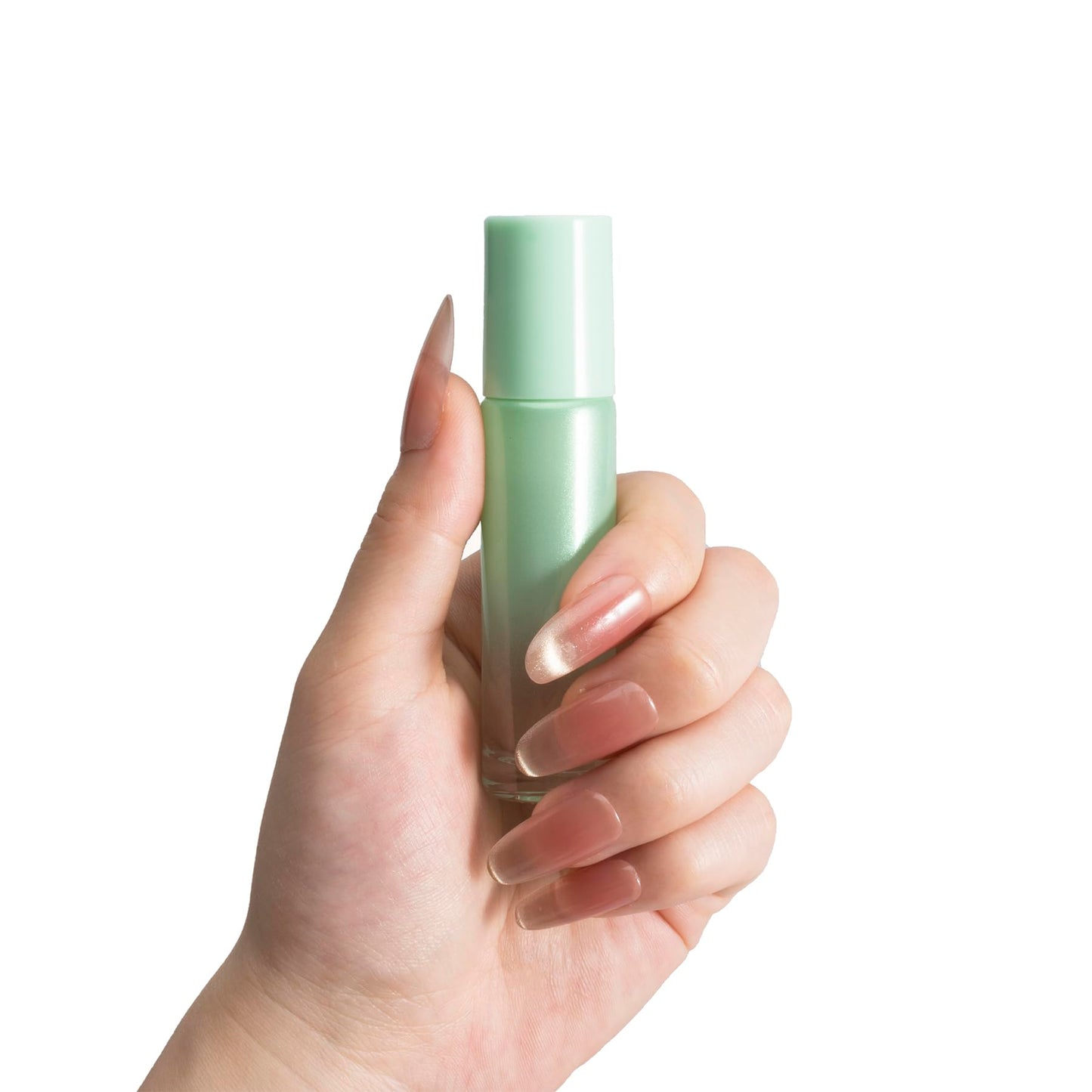 CUQIG 6 Pack 10ml Green Quartz Roller Bottles for Essential Oils