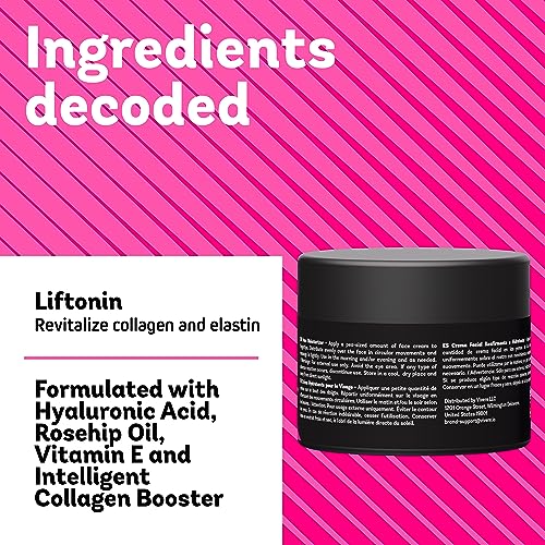 Collagen Booster Daily Moisturizing Face Cream with Hyaluronic Acid & Rosehip Oil - 3.4 oz - Non-Comedogenic Hydrating Cream for All Skin Types