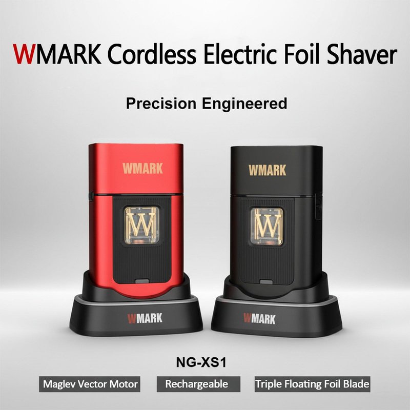 WMARK Electric Foil Shavers for Men Electric Razor for Men Beard Shaver Cordless Maglev Vector Motor 10000RPM, Stainless Steel Gold-Titanium Coating 3 Floating Blades, USB-C Rechargeable NG-XS1