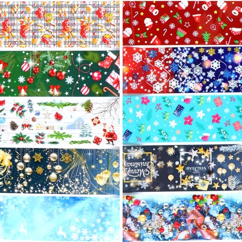 Tyuimhx Christmas Nail Foil Transfer Stickers 10 Sheets – Starry Sky Xmas Nail Art