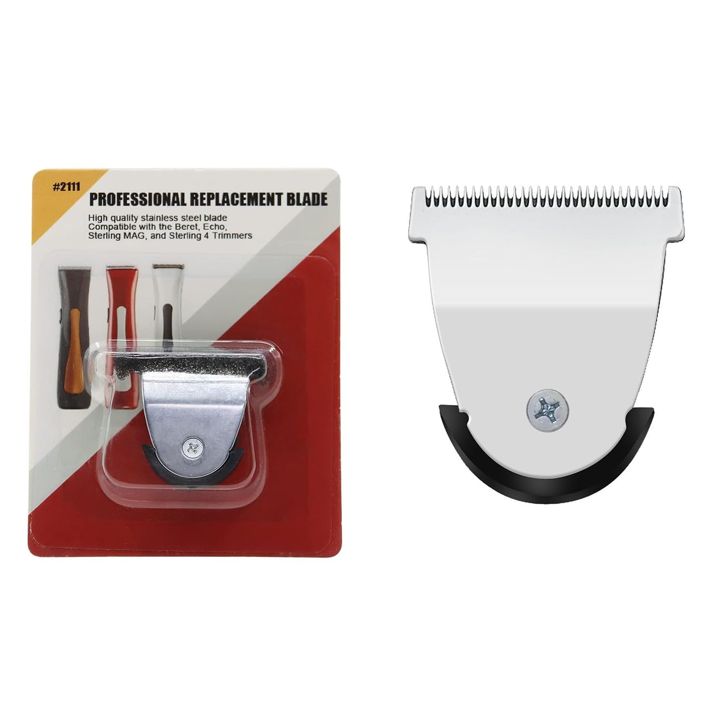 Mag Timmer Blade Replacement - Compatible 2111 Blades for Wahl Sterling Mag Trimmers | Silver, 2-Pack