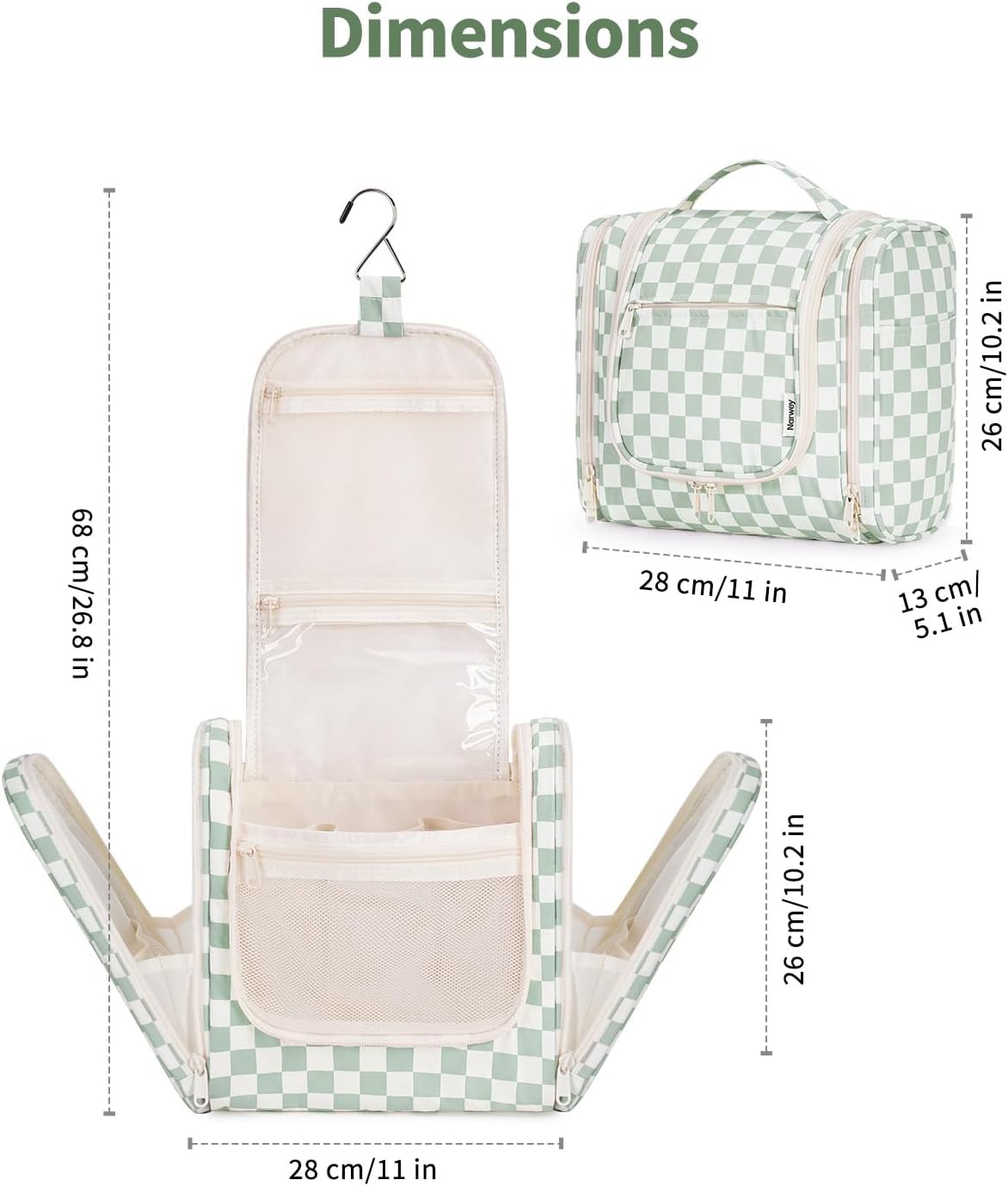 Hanging Toiletry Bag for Women - Travel Makeup Organizer with Multiple Compartments | Compact & Stylish Design