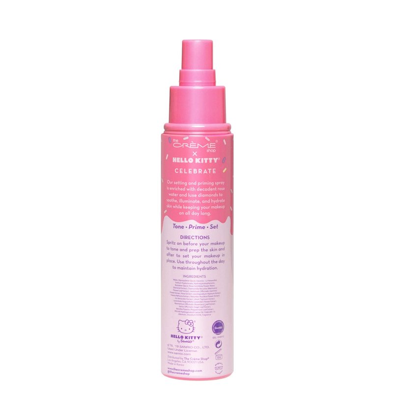 The Crème Shop x Hello Kitty - Korean Skin Care Celebrate Priming & Setting Facial Spray (Rose Water & Diamond) - Hydration, For Makeup, Natural Essence