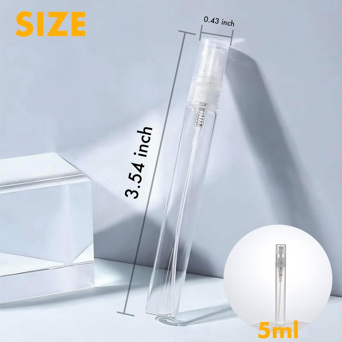 Mini Perfume Sample Bottles - 10 Pack 5ml Portable Refillable Spray Bottles | Fine Mist Atomizer, Clear