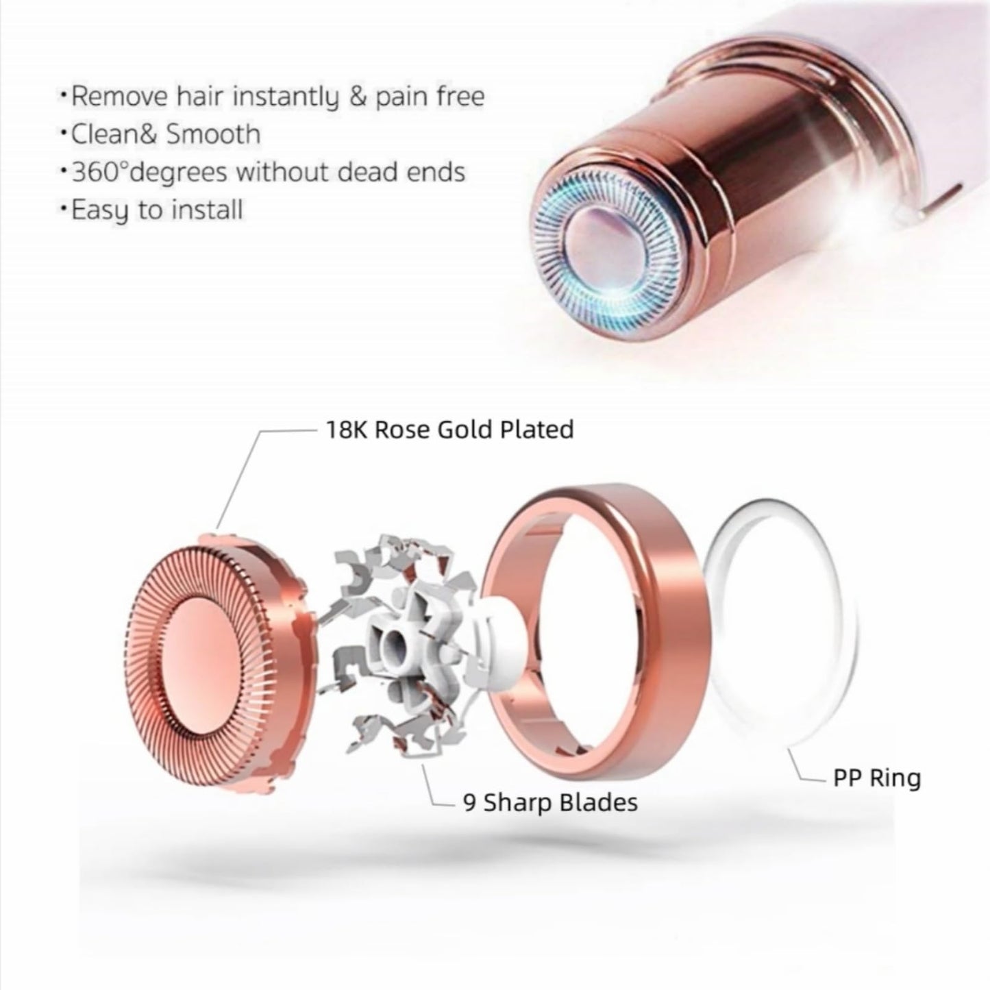 Facial Hair Remover Replacement Heads - Gen 1 Compatible with Finishing Touch Flawless Hair Remover Tool for Women Easy Facial Hair Removal (Generation 1 Single Halo, 2 Pack)