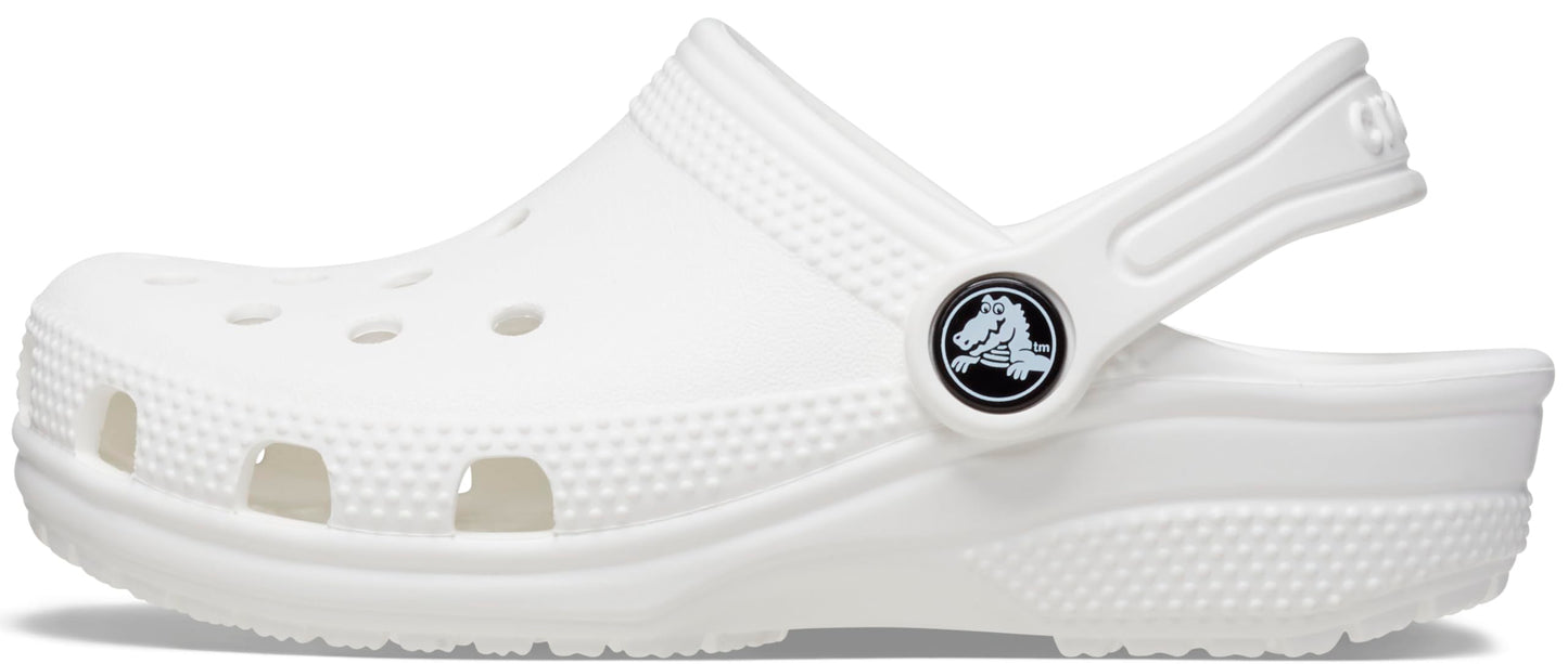Crocs Unisex-Child Classic Clogs, White, 4 Big Kid US