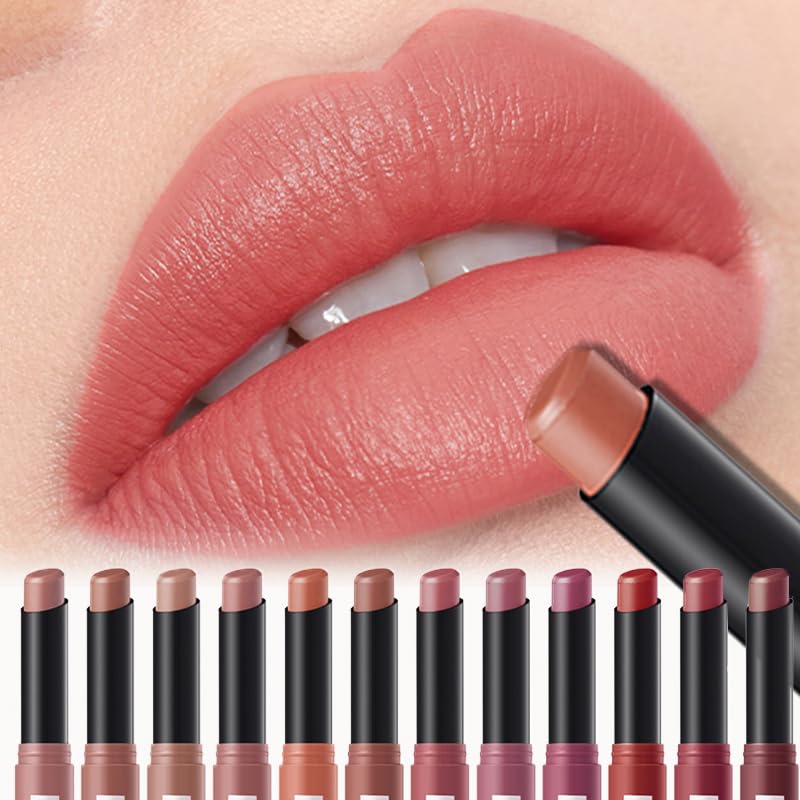 Matte Lipstick Set - 12 Pcs Easy Color Pen | Long-Lasting Moisturizing Formula