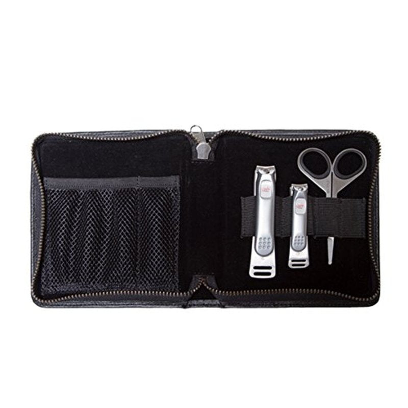 Seki Edge Men's Premium Grooming Kit (MS-01) With Nail Clippers & Nostril Scissor - Manicure & Pedicure Professional Set in Genuine Leather Case