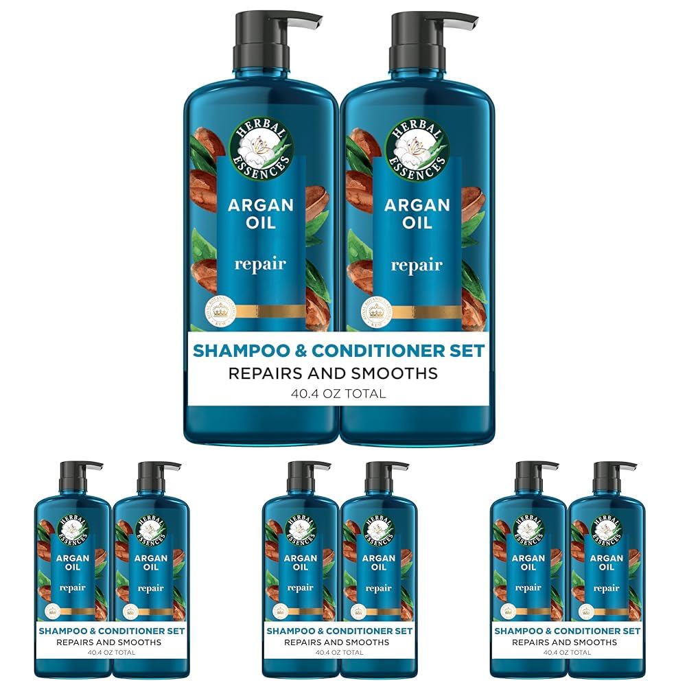Herbal Essences Argan Oil Shampoo & Conditioner Set - Moisturizing, Paraben-Free, Color-Safe | 20.2 Fl Oz, 2-Pack