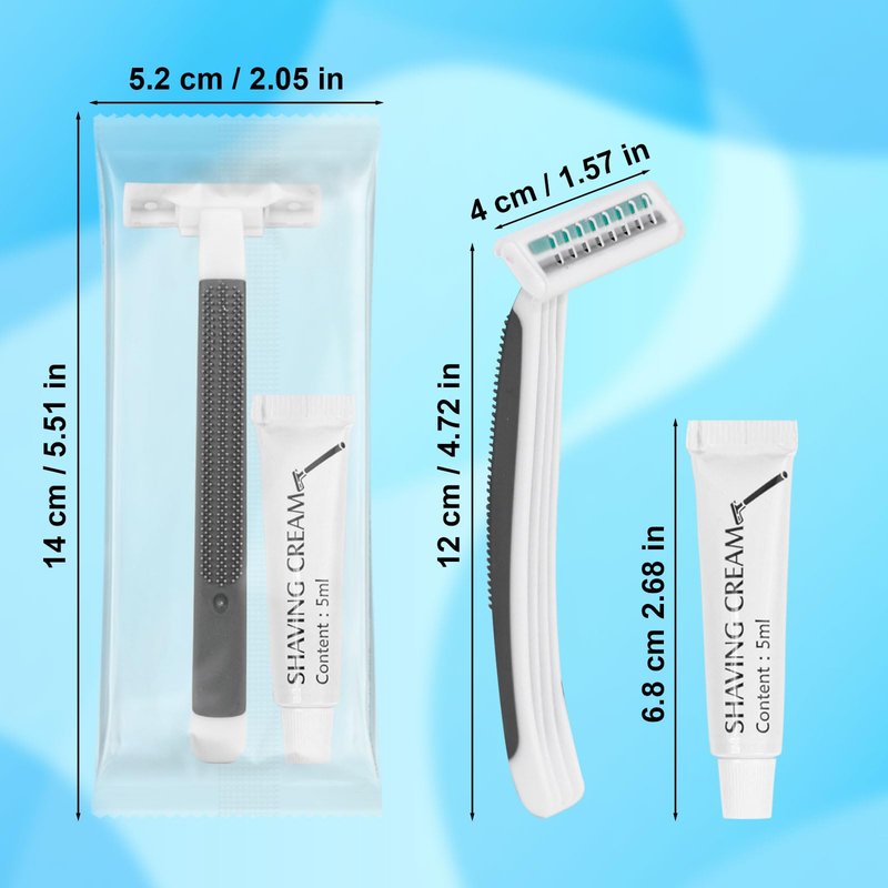 Disposable Razors Bulk, Razors Individually Wrapped Bulk, Travel Razors Bulk With Shaving Cream For Hotels, Shelters, Homeless, Nursing Homes, Charities, Churches, Gray (100-PACK)