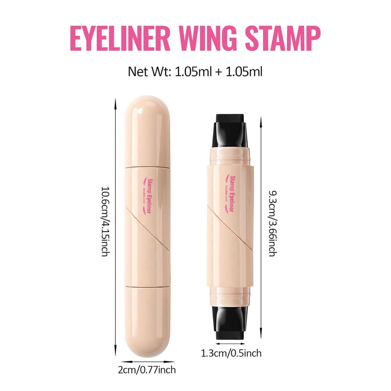 Winged Eyeliner Stamp Pen - Dual-Ended Cat Eye Makeup Tool | Quick-Dry, Long-Lasting, Smudge-Proof, Black