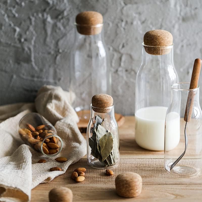 IVAILEX 600ml Glass Jar with Cork Lid - Airtight Storage for Cookies, Candy & Spices