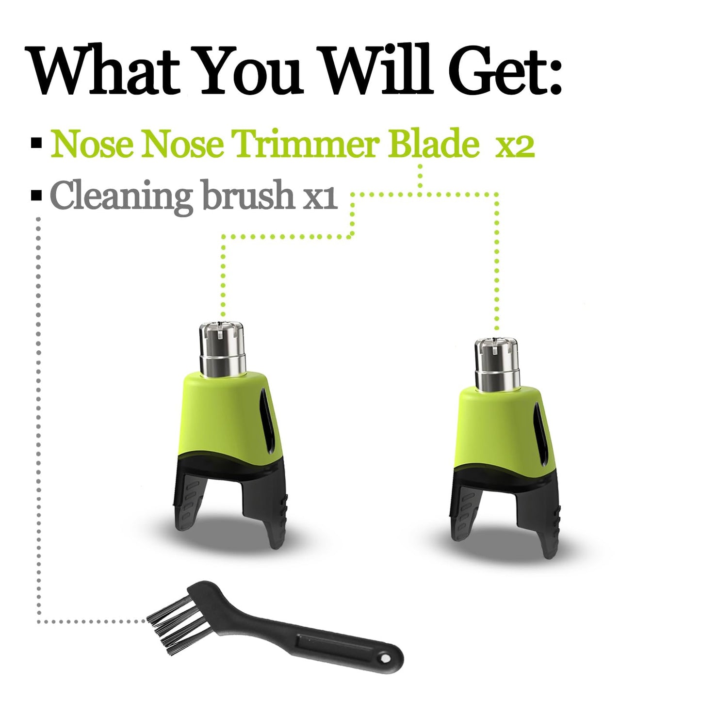 GORLENT 2Pcs Nose Trimmer Replacement Head Attachment for One Shaver Blades QP Series, Professional Stainless Steel Precision Blades, Safe and Efficient Nose & Facial Detail Trimming