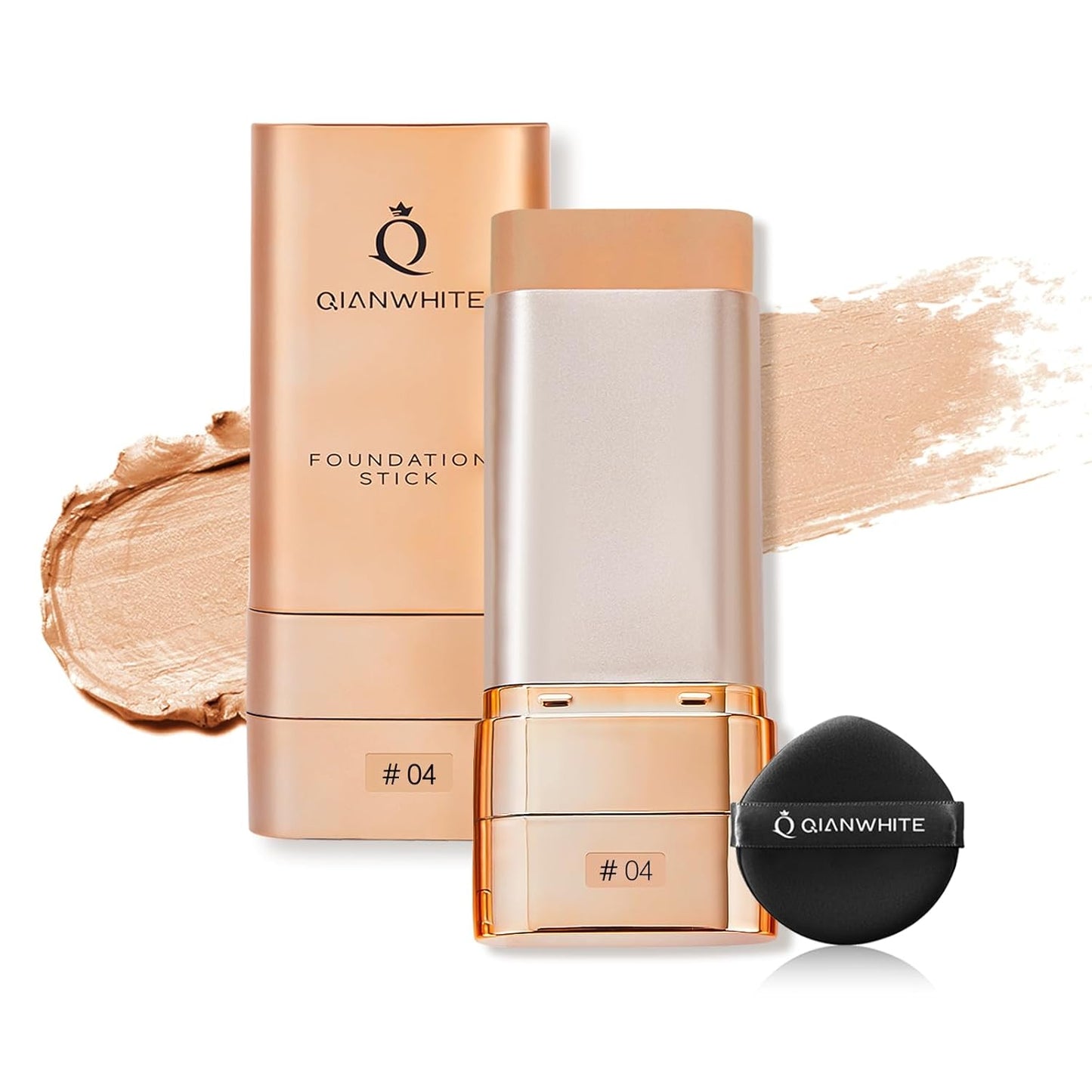 Korean Foundation Stick - Waterproof Full Coverage Makeup for Mature Skin | Double Head with Brush (#05 Chocolate)