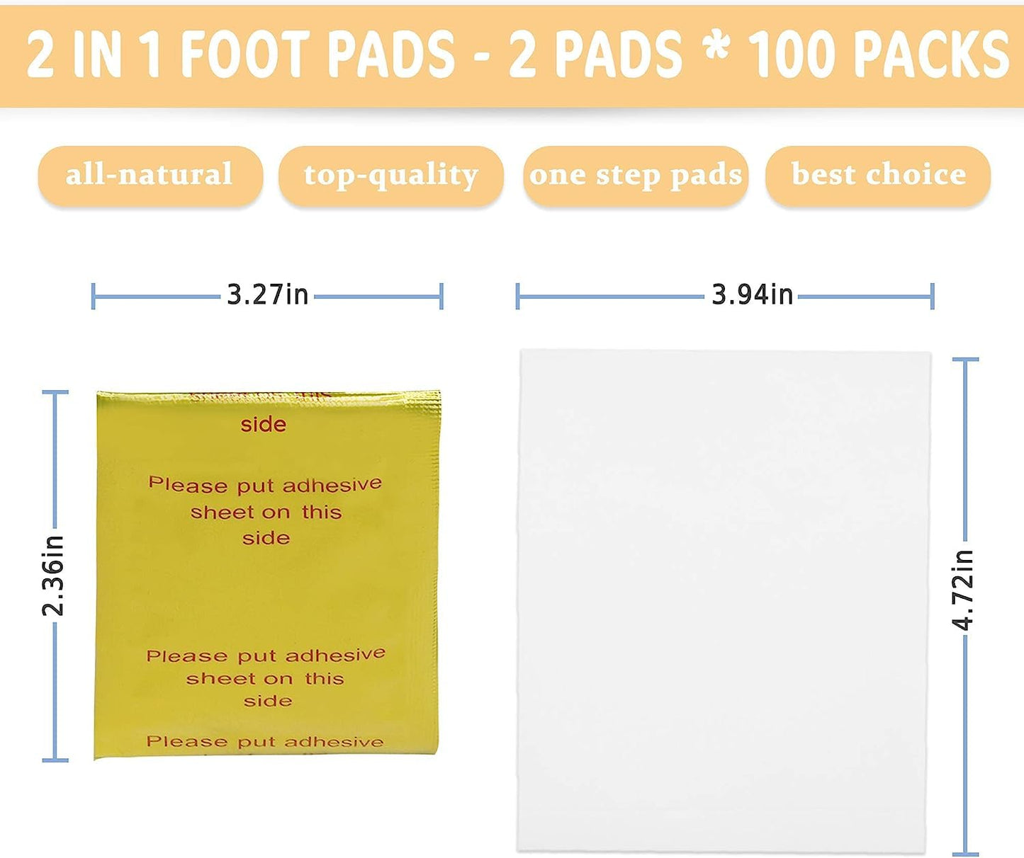 Foot Pads maguja 100Pcs Foot Pads for Foot Care Ginger Foot Patch with Natural Ingredients Bamboo Vinegar and Ginger Powder