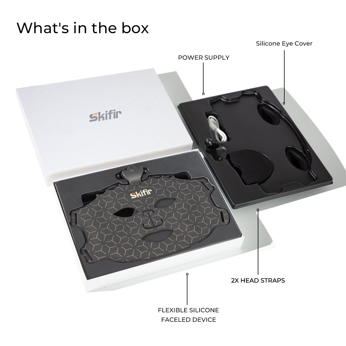 SKIFIR Wireless Photoelectric Beauty Red Light Mask Sustainable, Rechargeable and Ergonomic Design for Home & Travel (Black)