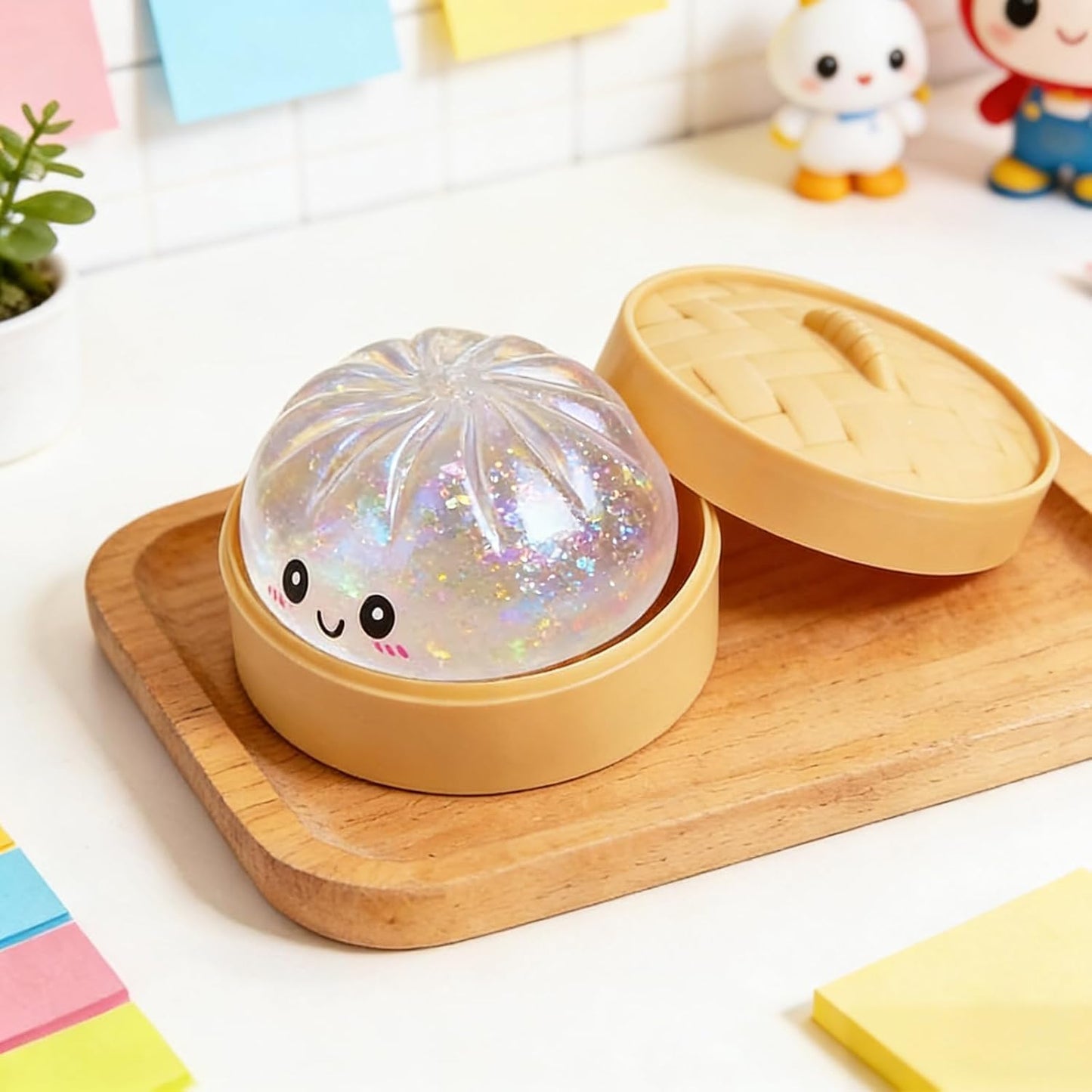 Glitter Dumpling Squishies - Colorful Stress Balls Fidget Toy for Anxiety Relief | Soft Squeeze Decompression Dough