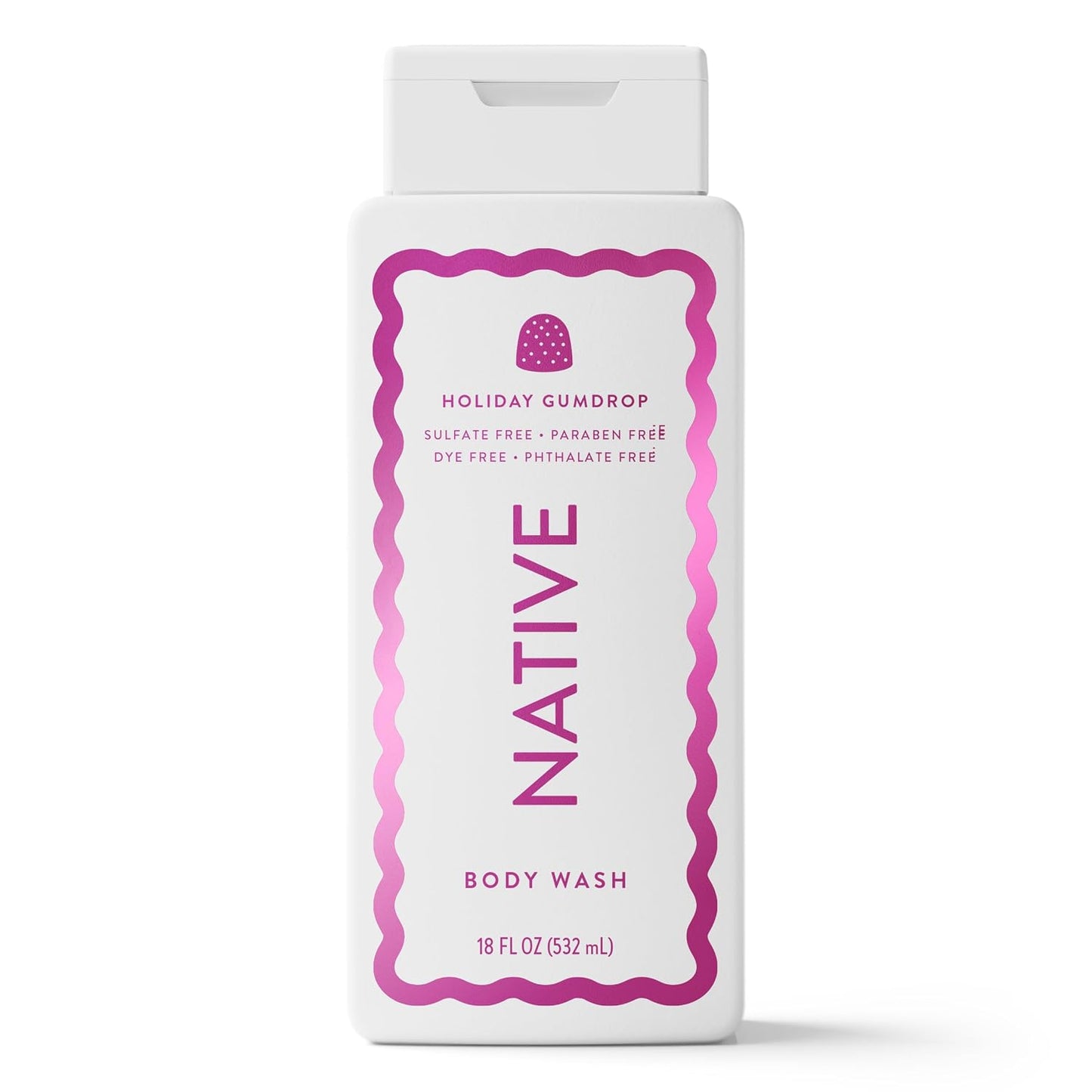 Native Body Wash - Holiday Edition Fresh Mistletoe Scent | Sulfate & Paraben Free, 18 oz for Soft, Hydrated Skin