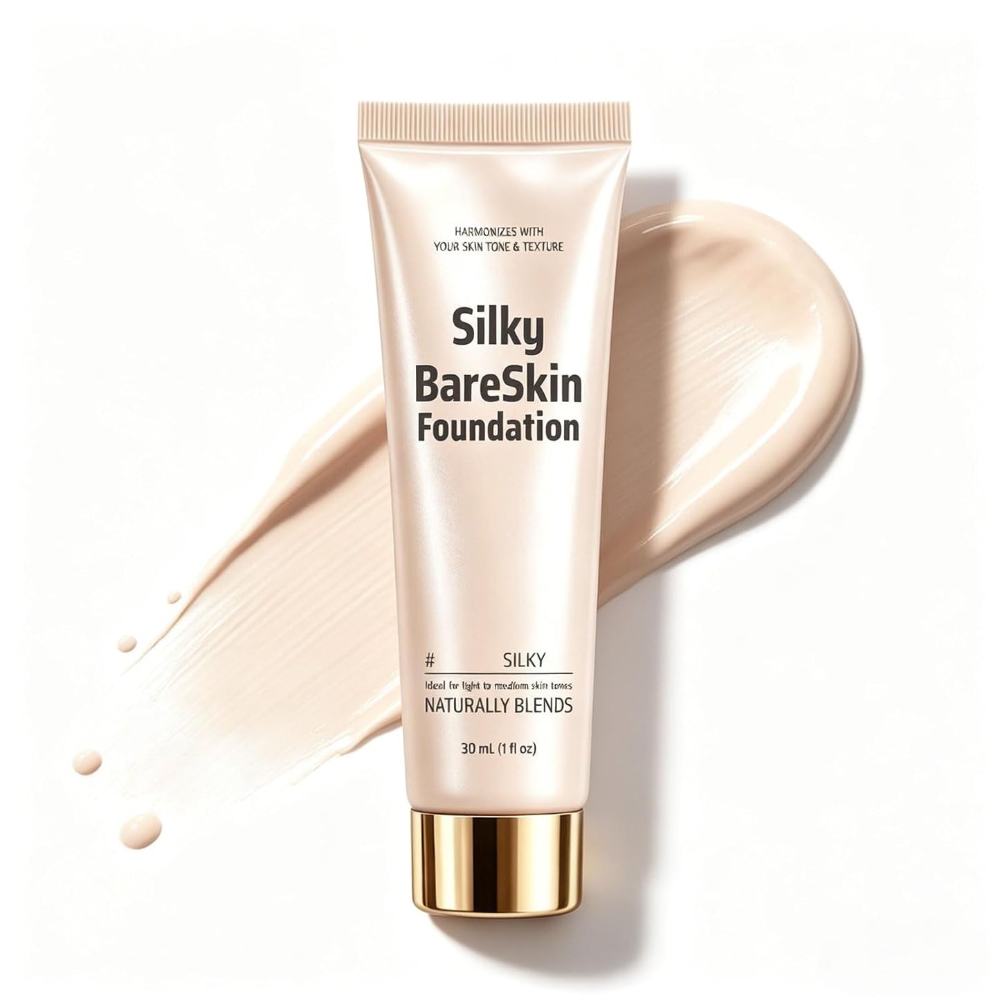 Color Changing Foundation - Hydrating Makeup for Mature Skin | Soft Texture, Breathable All-Day Wear (Dark)