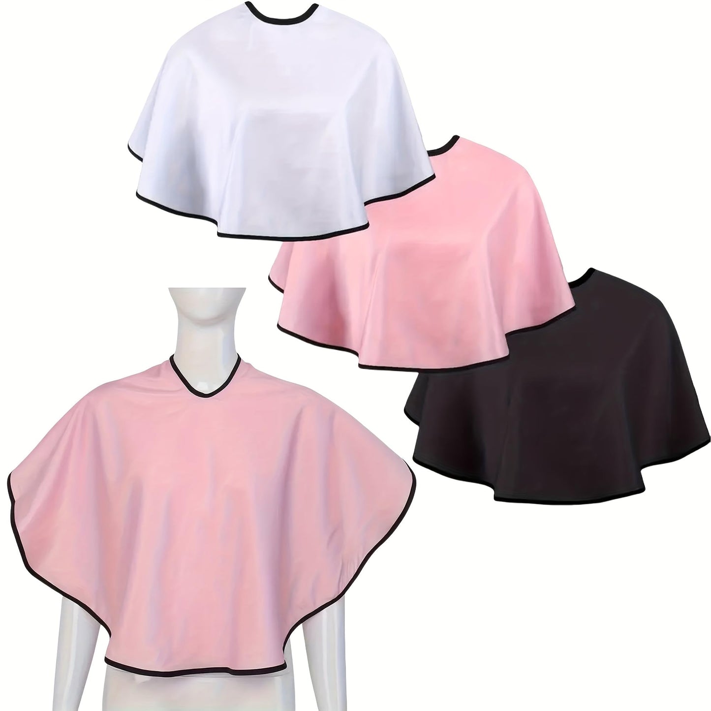 One Size Hair Cutting Cape, Anti-Slip Hairdressing Cover for Home, Salon, Daily Hair Styling Use - Black, Adjustable Closure, Lightweight