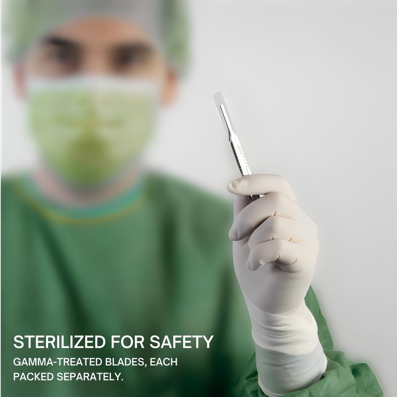 ABR Supplies 10R Dermaplane Blade โ Stainless Steel Surgical Scalpel Blades, Individually Wrapped, Professional & Home Use, 100 Count Box